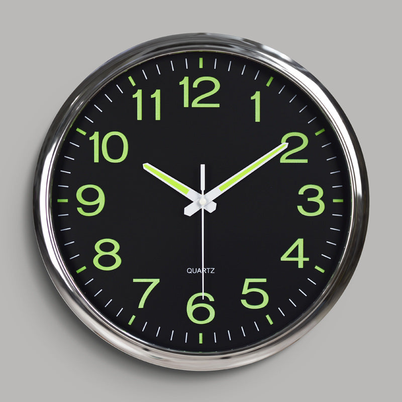 Im Dunkeln Leuchtende Runde Wanduhr