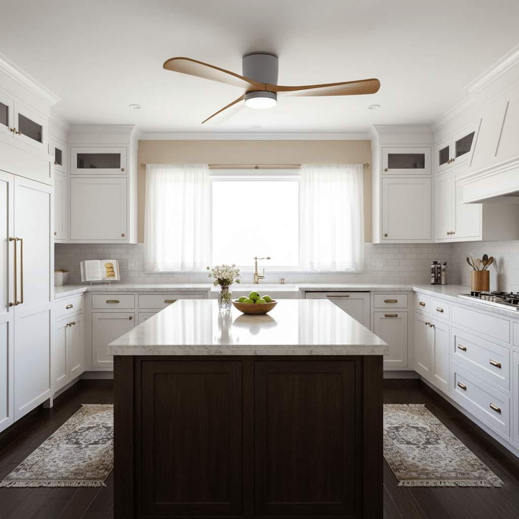 Moderner Deckenventilator Nordischen Stil mit 3 Flügeln und LED-Beleuchtung