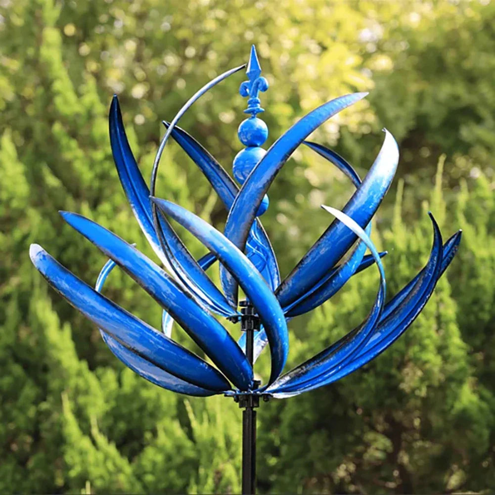 WindSphere – Windmühlen Gartenskulptur aus Metall für stilvolle Outdoor-Deko