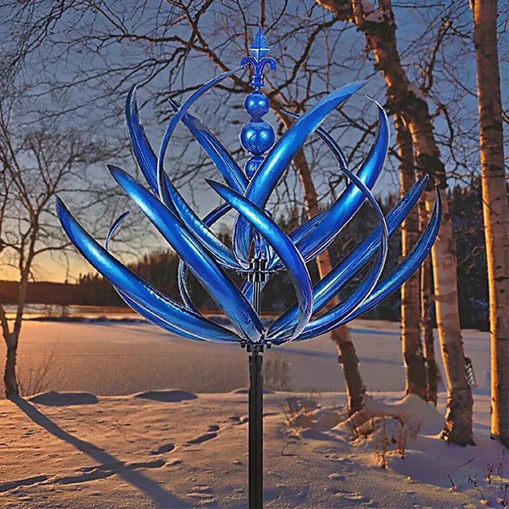 WindSphere – Windmühlen Gartenskulptur aus Metall für stilvolle Outdoor-Deko