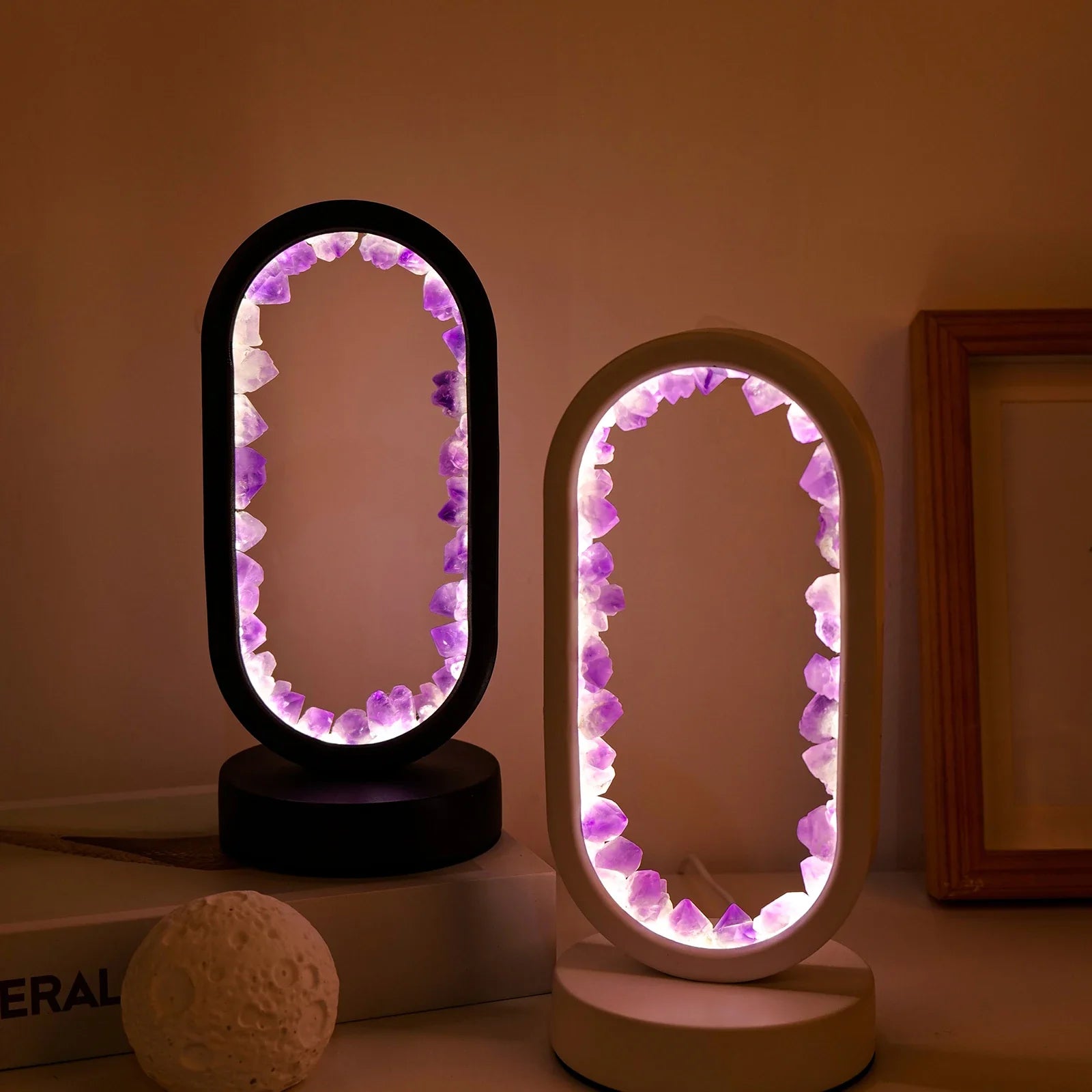 LumiGlow - Natürliche Amethyst-Lampe mit entspannender Lichtquelle für ruhige Atmosphäre