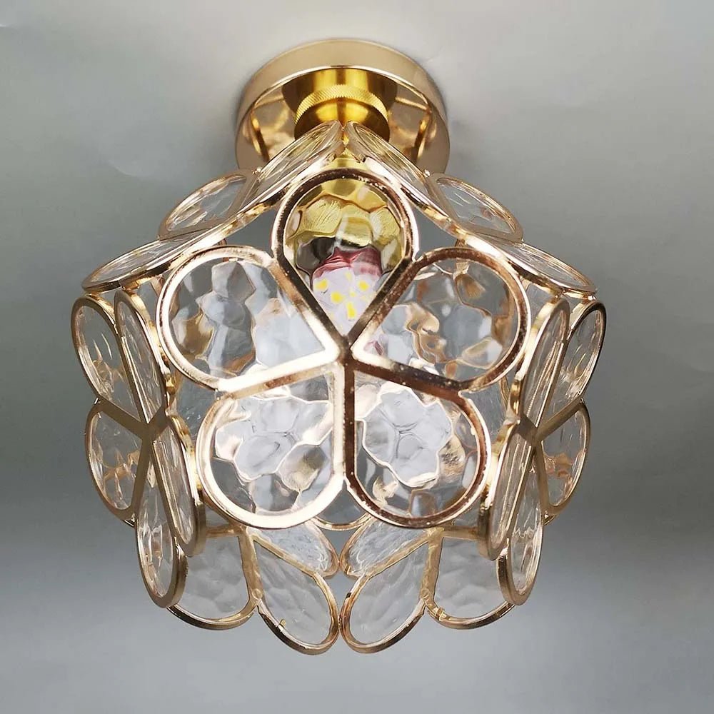 Variant image for Deko Deckenlampe mit Glasblumen für Wohnzimmer und Schlafzimmer, Warmweißes Licht-3