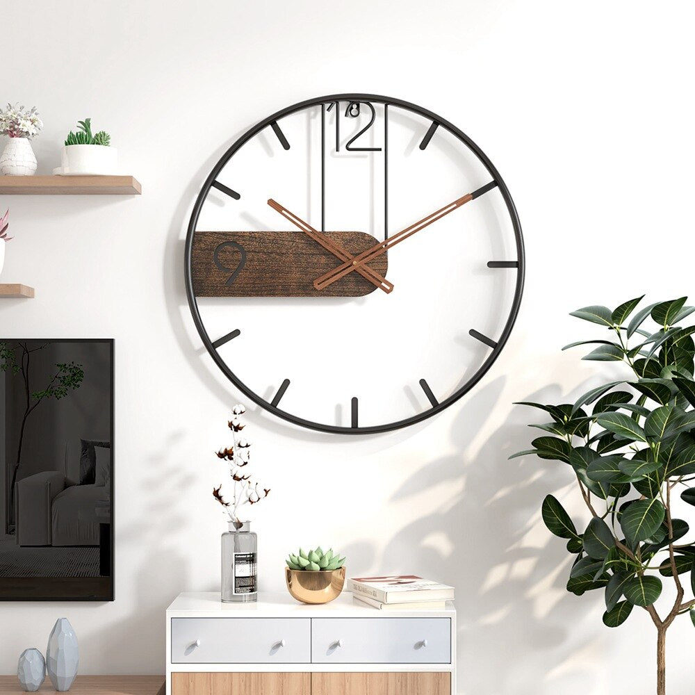 Moderne Nordische Wanduhr mit Geräuschlosem Uhrwerk
