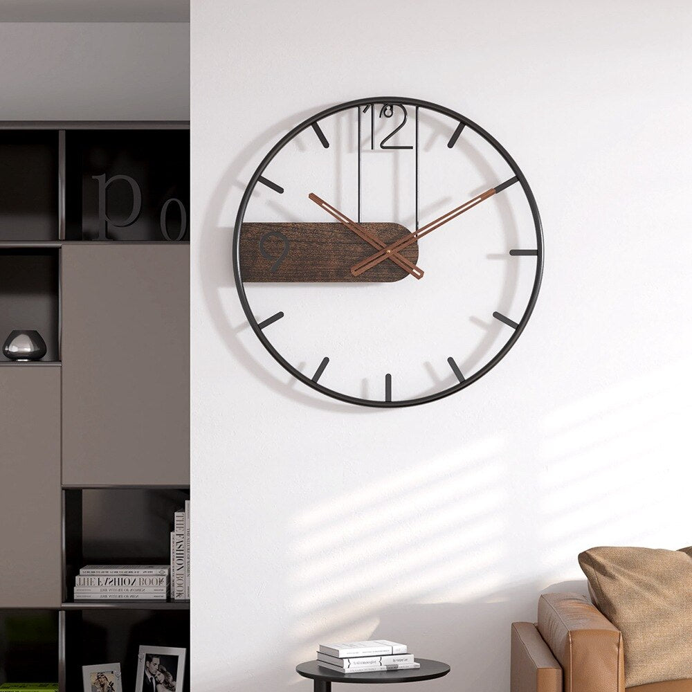 Moderne Nordische Wanduhr mit Geräuschlosem Uhrwerk