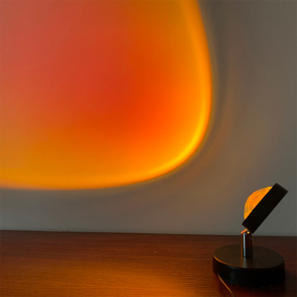 SunGlow – Retro Tischlampe mit Sonnenuntergangseffekt