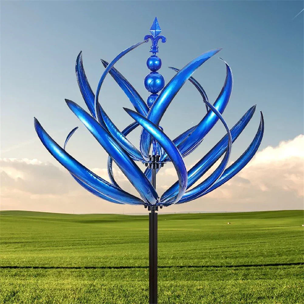 WindSphere – Windmühlen Gartenskulptur aus Metall für stilvolle Outdoor-Deko