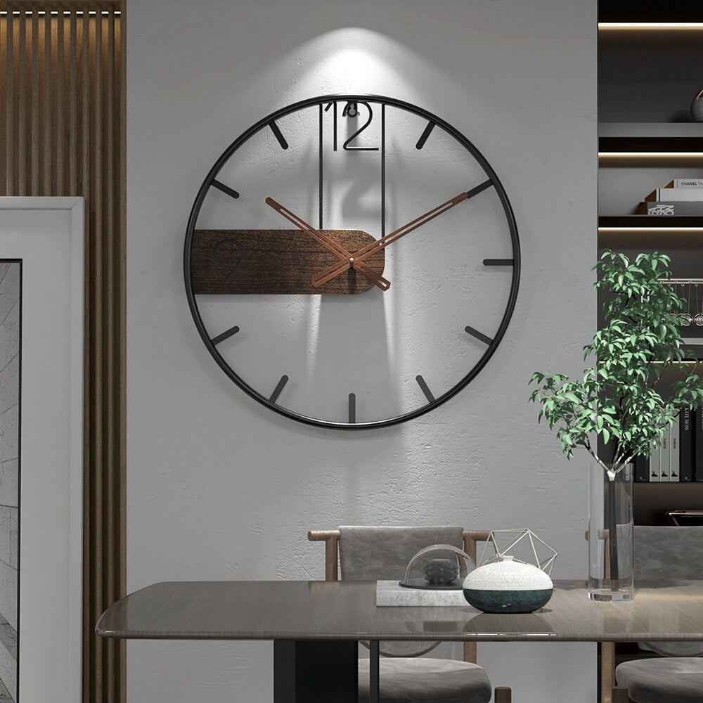 Moderne Nordische Wanduhr mit Geräuschlosem Uhrwerk