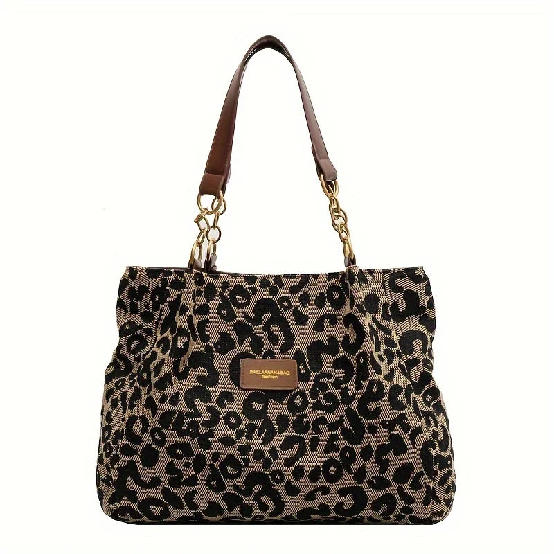 Elegante Damentasche mit Leopardenmuster