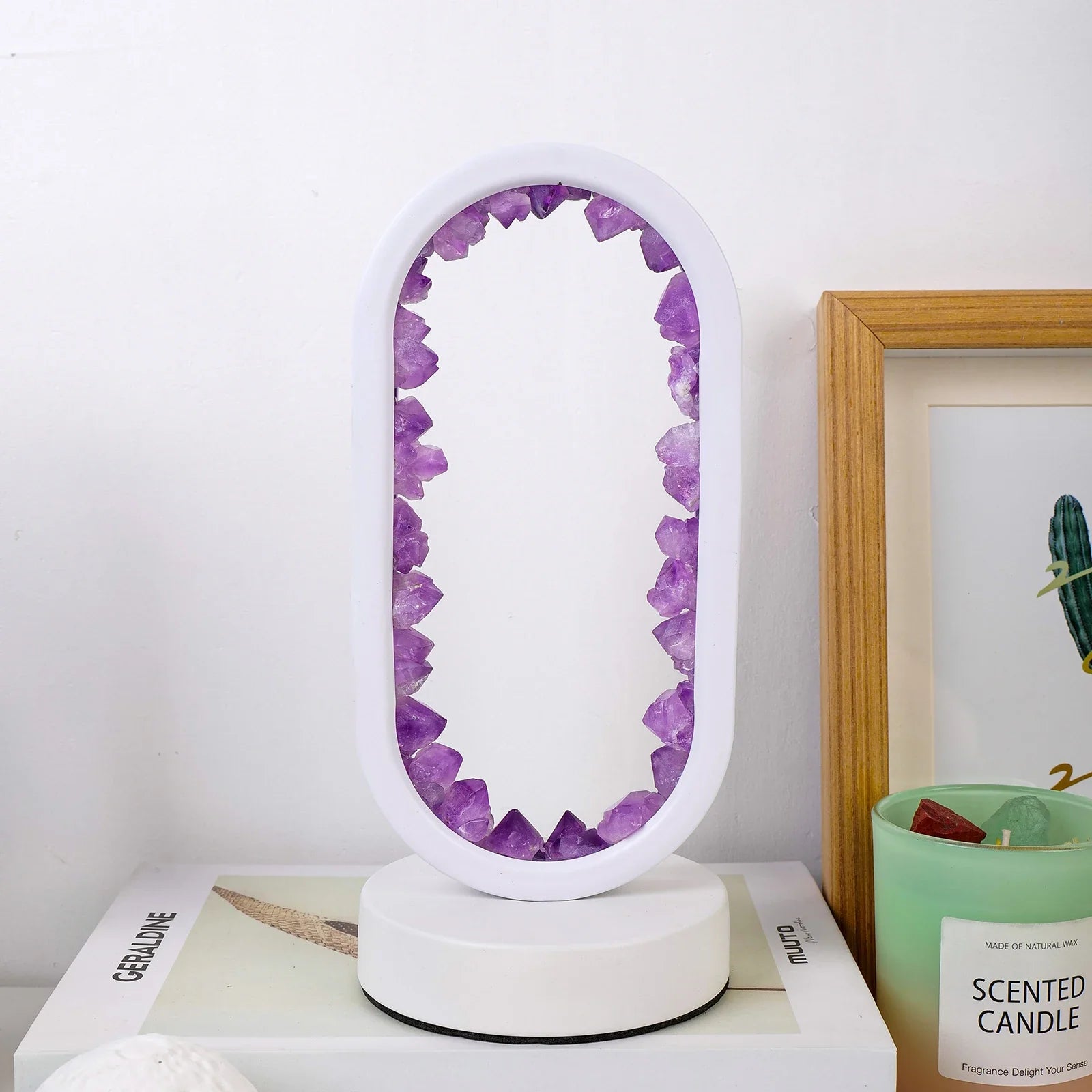 LumiGlow - Natürliche Amethyst-Lampe mit entspannender Lichtquelle für ruhige Atmosphäre