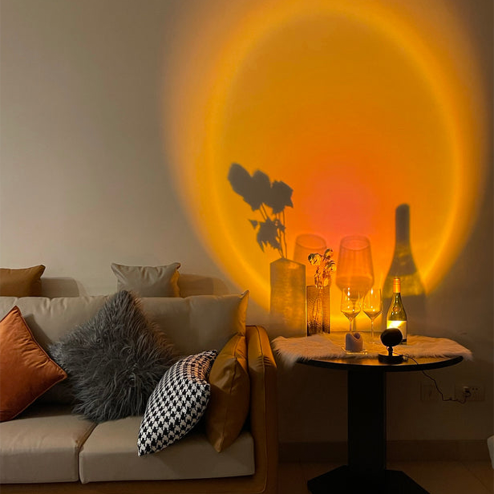 SunGlow – Retro Tischlampe mit Sonnenuntergangseffekt
