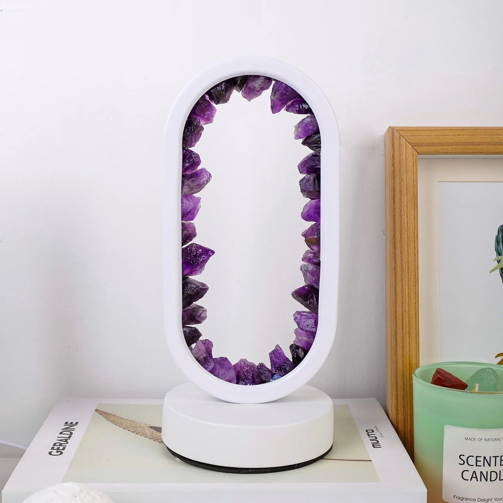 LumiGlow - Natürliche Amethyst-Lampe mit entspannender Lichtquelle für ruhige Atmosphäre
