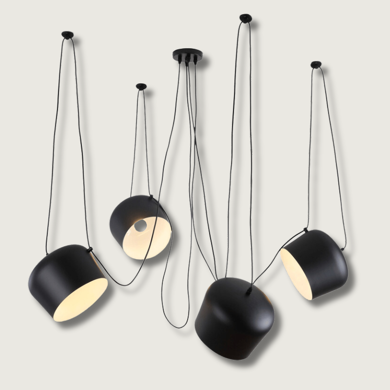Moderne Industrielle Pendelleuchte in Schwarz und Weiß