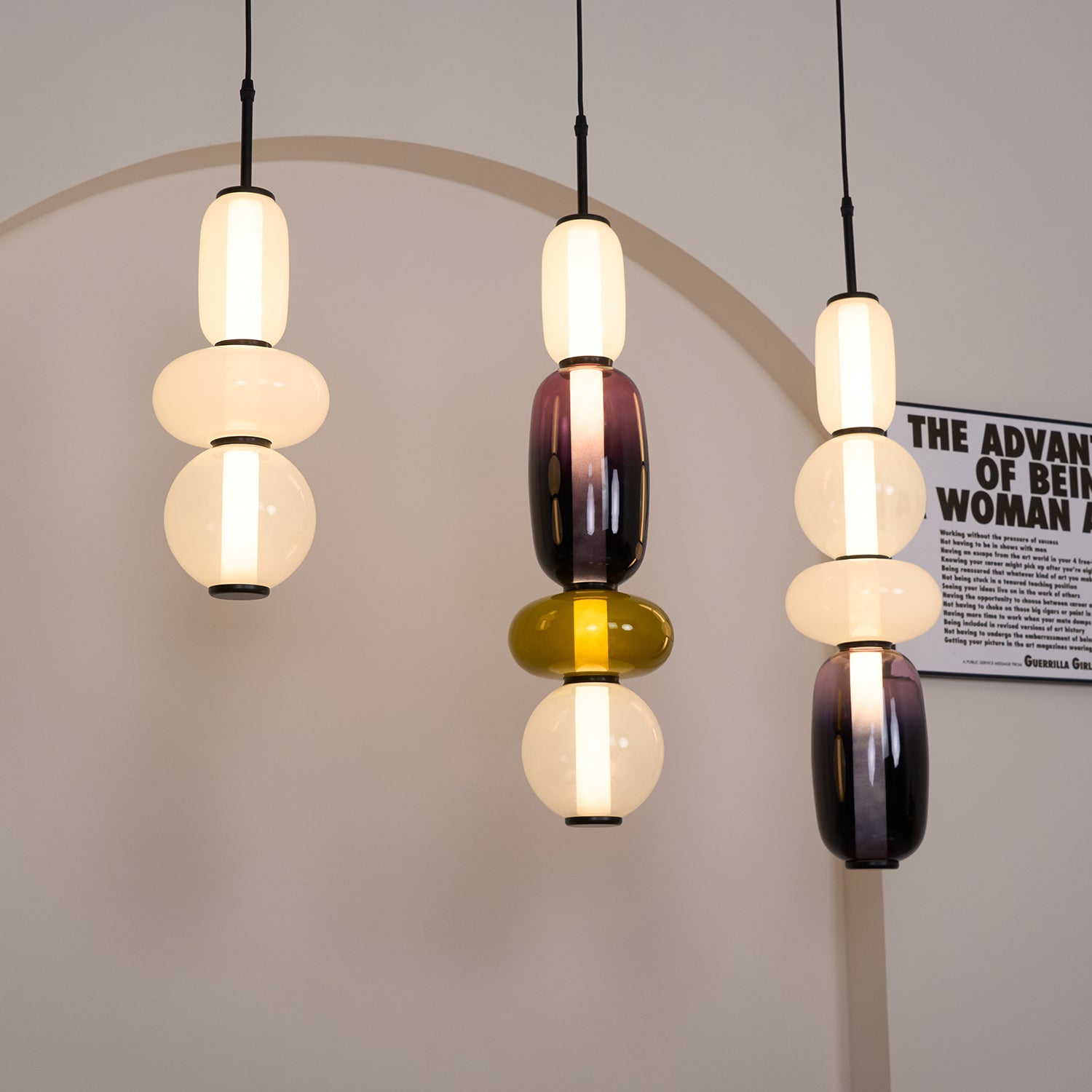 Moderne Pendelleuchte Kandierten Kieselsteinen Stil