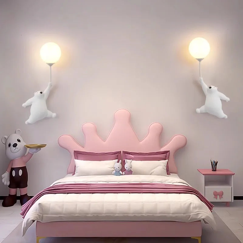 Bären-Wandlampe mit 3D-Mondlicht fürs Kinderzimmer