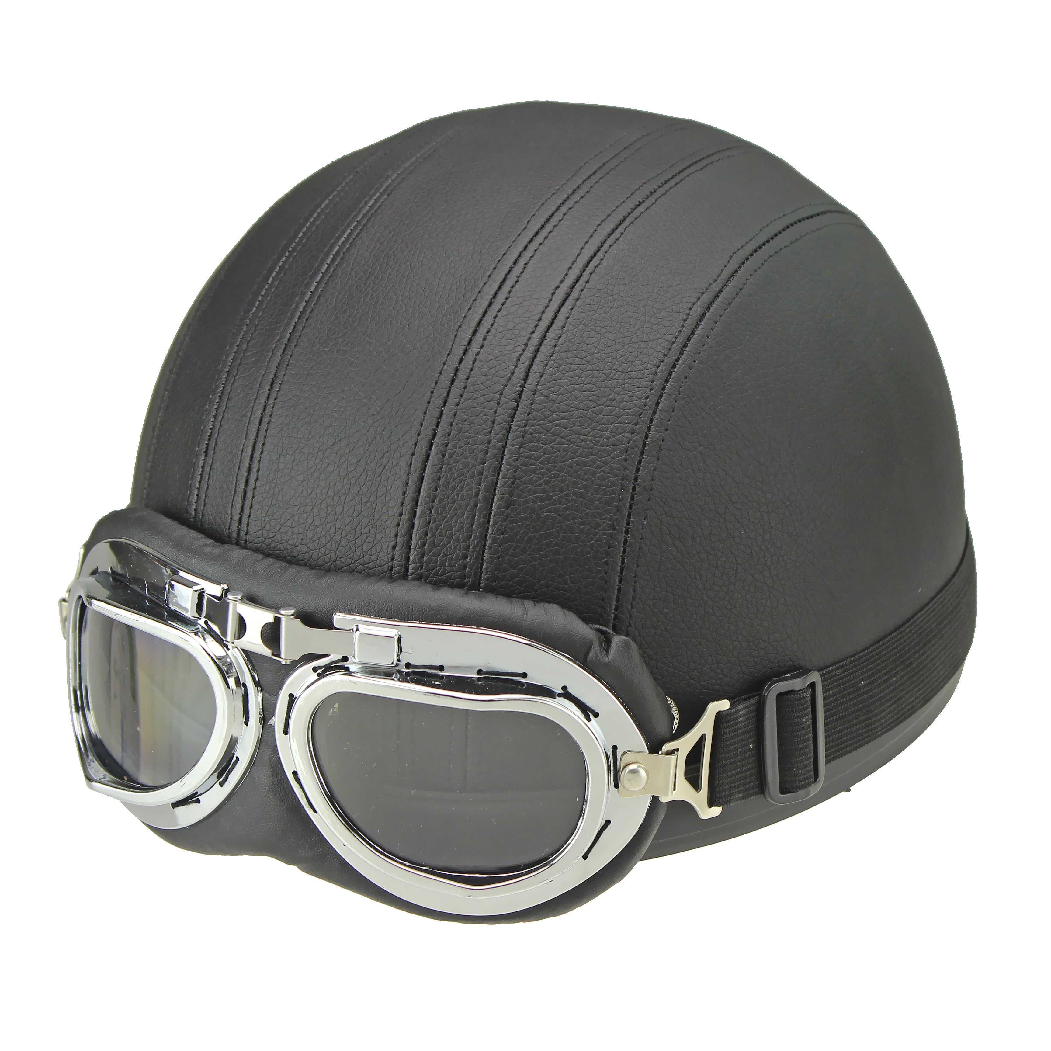 Retro-Halbgesichts-Motorradhelm mit Schutzbrille