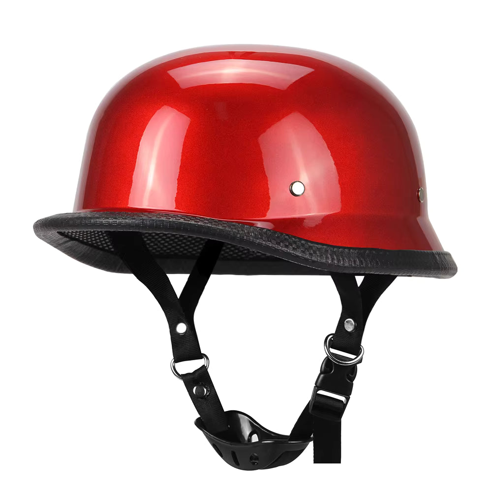 Motorrad-Halbhelm im deutschen Stil mit verstellbarem Kinnriemen