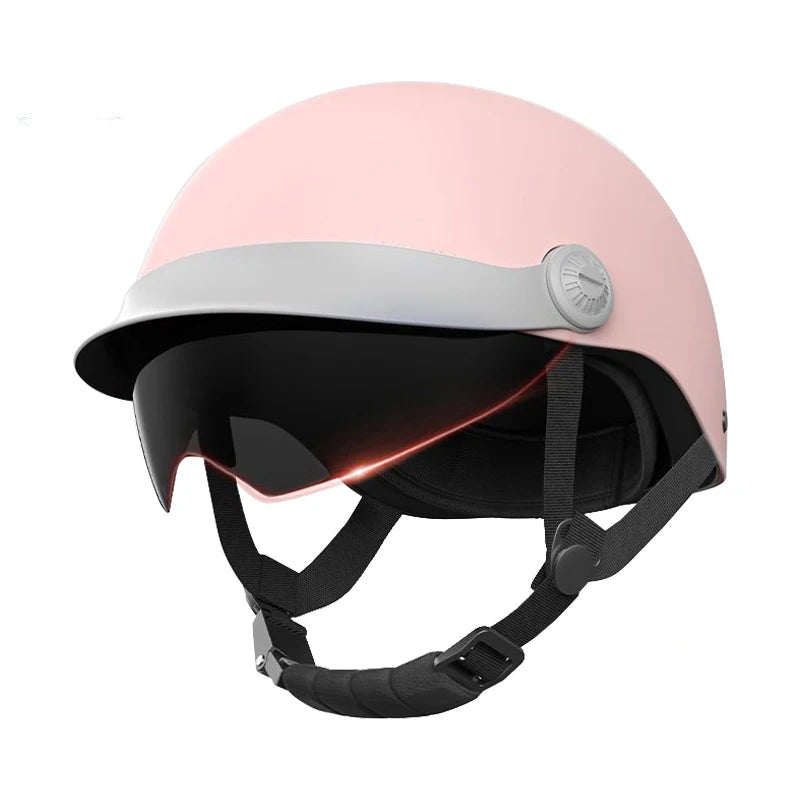 Retro-Halbgesichtshelm mit einziehbarer Sonnenblende und verstellbarem Riemen