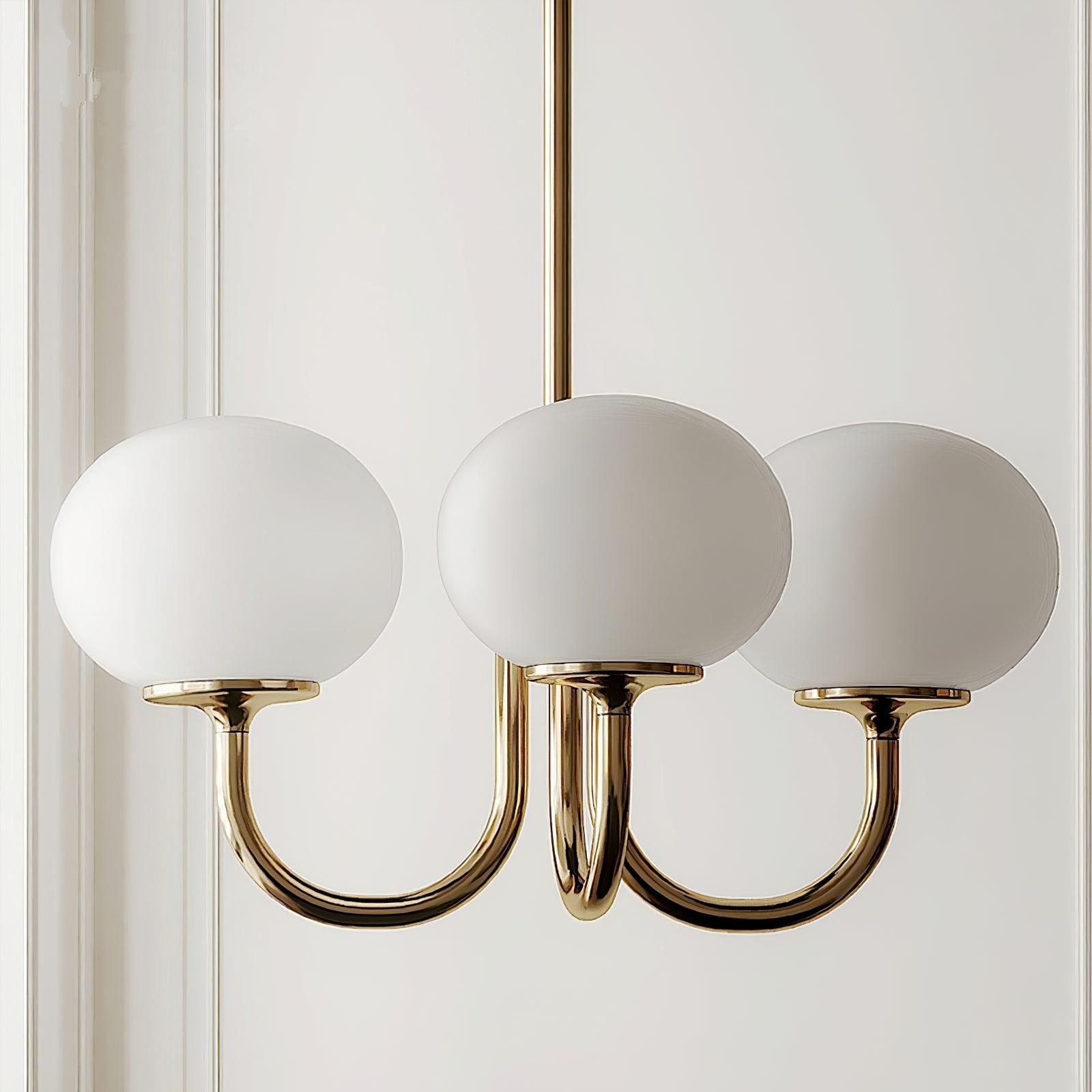 Variant image for Eleganter Gold Kronleuchter Modern mit Rosa Glasschirmen und LED Kompatibilität-3