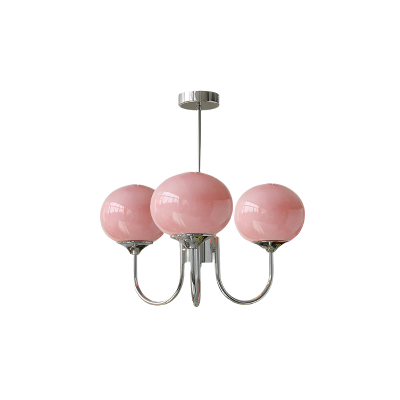 Variant image for Eleganter Gold Kronleuchter Modern mit Rosa Glasschirmen und LED Kompatibilität-4