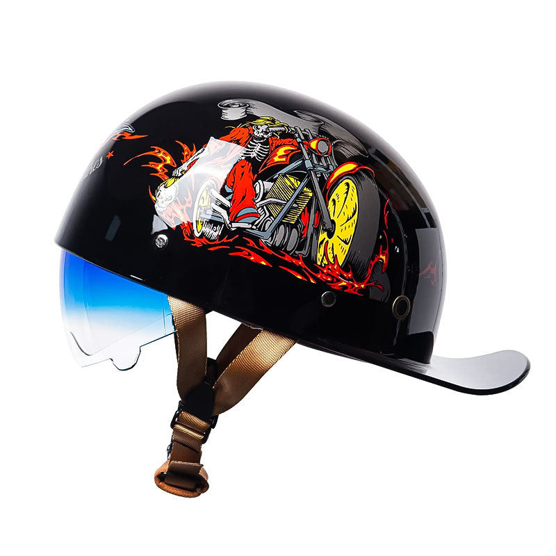 Motorradhelm im Vintage-Baseballkappe-Stil