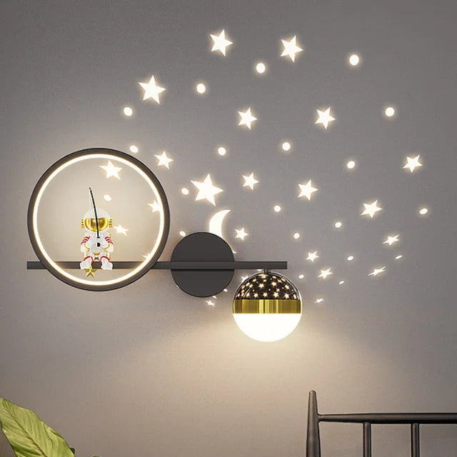 LED-Wandleuchte im nordischen Stil mit Stern- und Monddesign