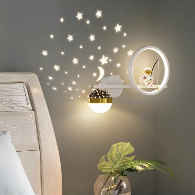 LED-Wandleuchte im nordischen Stil mit Stern- und Monddesign