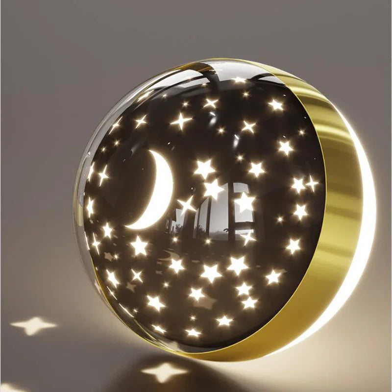 LED-Wandleuchte im nordischen Stil mit Stern- und Monddesign