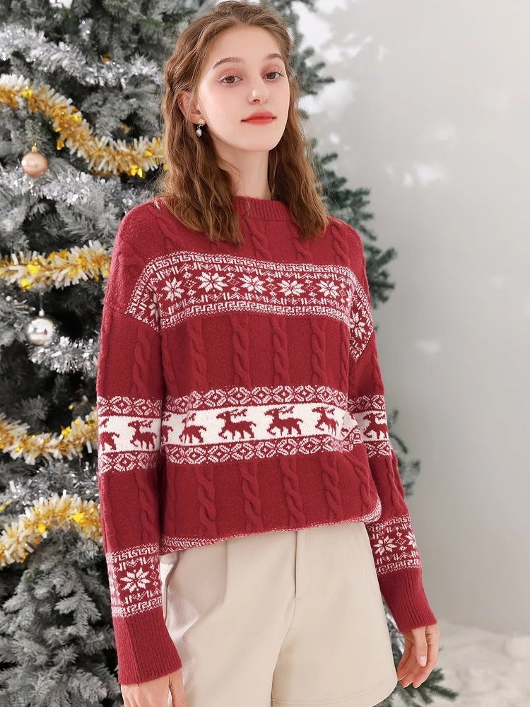 Vintage Weihnachtspullover Damen | Gestrickt