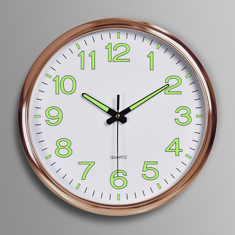 Im Dunkeln Leuchtende Runde Wanduhr