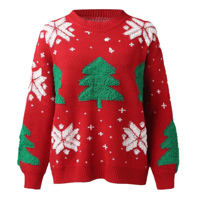 Winter Weihnachtpullover Damen | Weihnachtsbaum