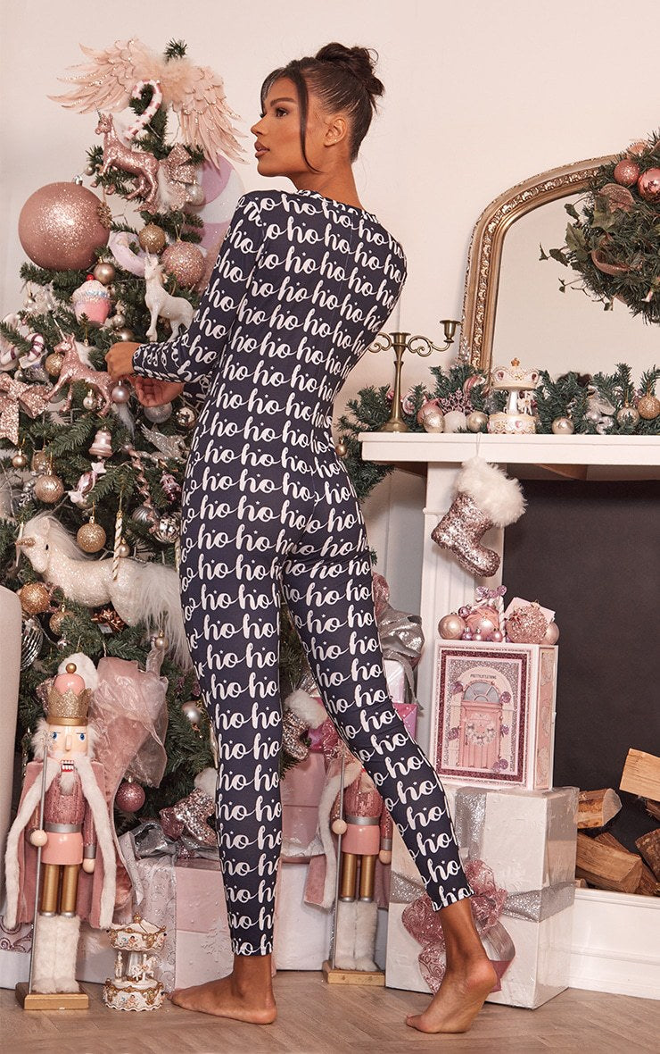 Gemütlich Weihnachtsjumpsuit Damen | V-Ausschnitt