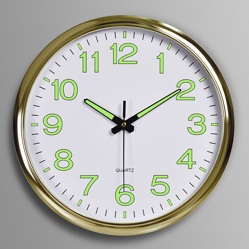 Im Dunkeln Leuchtende Runde Wanduhr