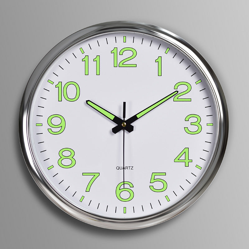 Im Dunkeln Leuchtende Runde Wanduhr