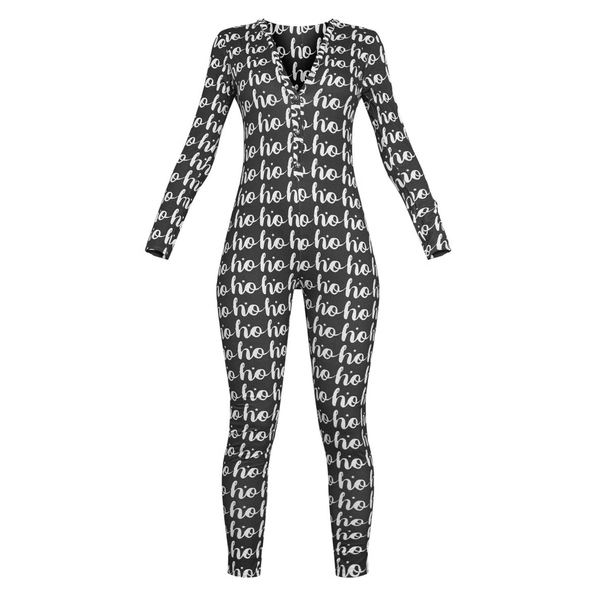 Gemütlich Weihnachtsjumpsuit Damen | V-Ausschnitt