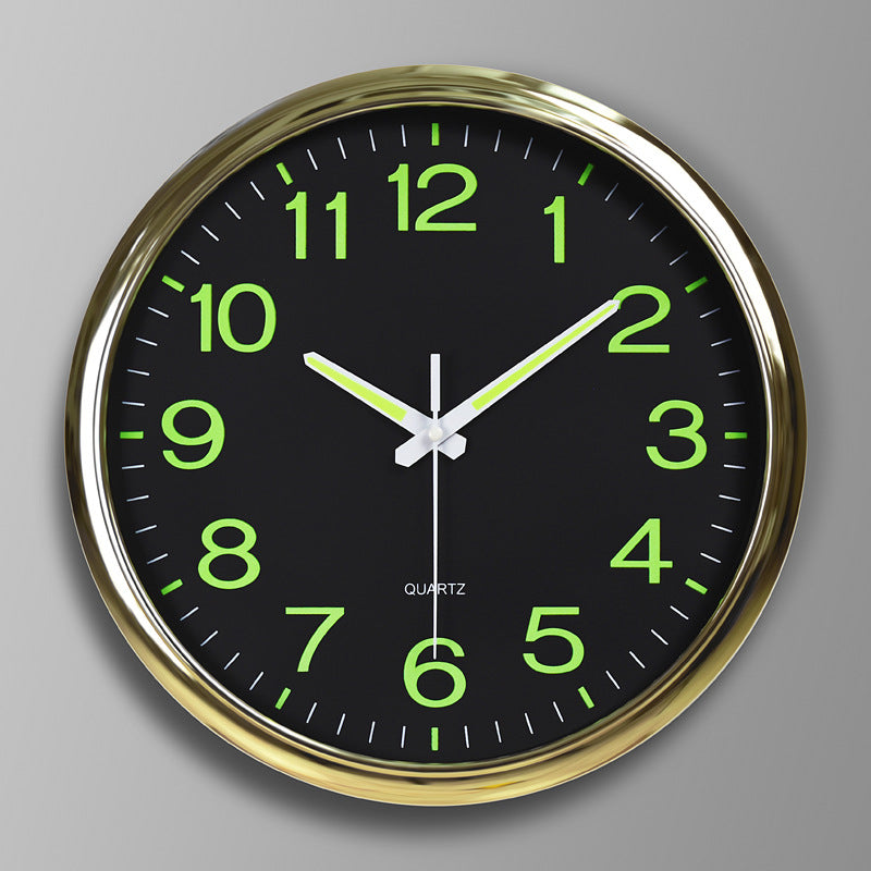 Im Dunkeln Leuchtende Runde Wanduhr