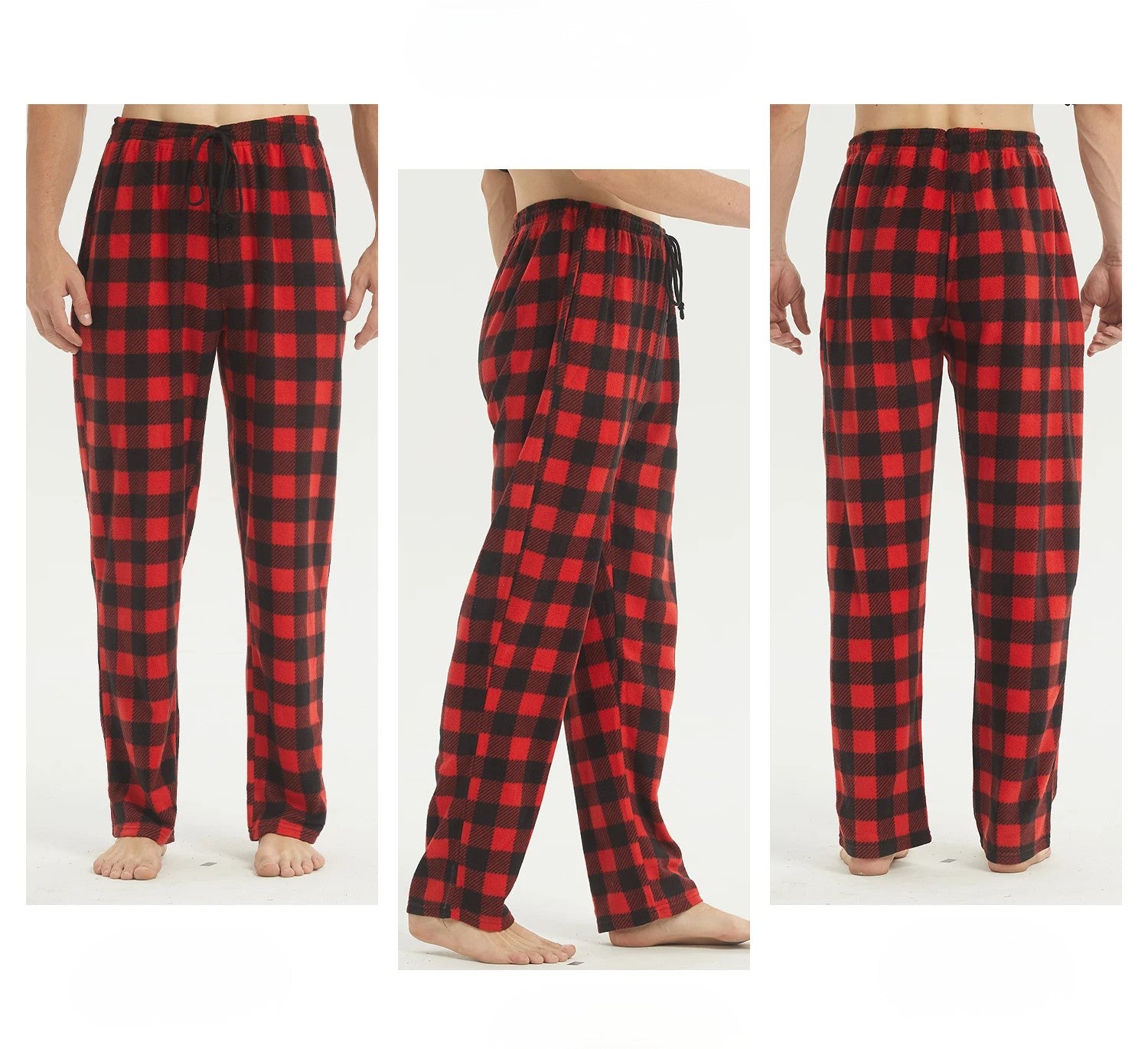Karomuster Weihnachtspyjama Herren | Mit Taschen