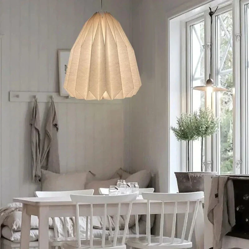 OrigamiGlow Hängelampe – Faltbare Papierlaterne im nordischen Stil für Wohnzimmer und Schlafzimmer