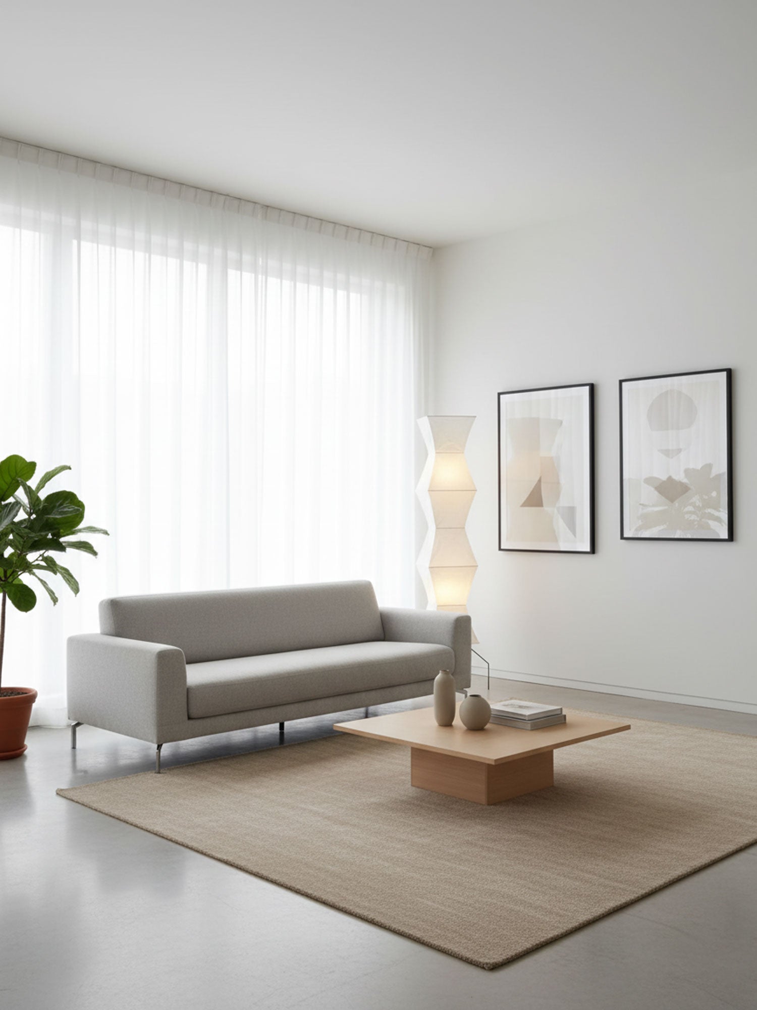 Skulpturale Japanisch Inspirierte Stehlampe