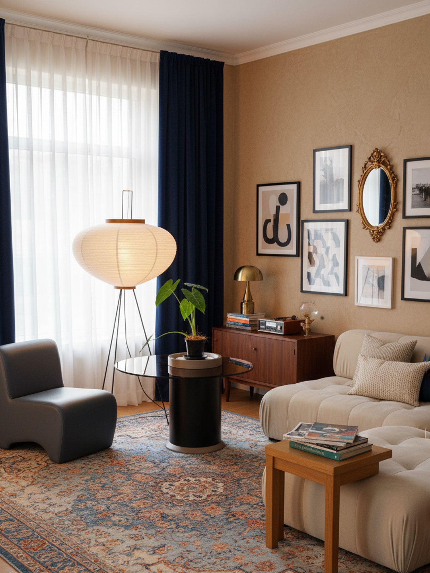 Skulpturale Japanisch Inspirierte Stehlampe