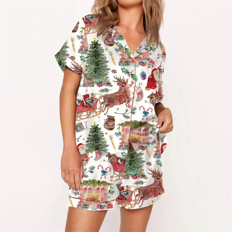 Setzen Weihnachtspyjama Damen | Elastischer Bund