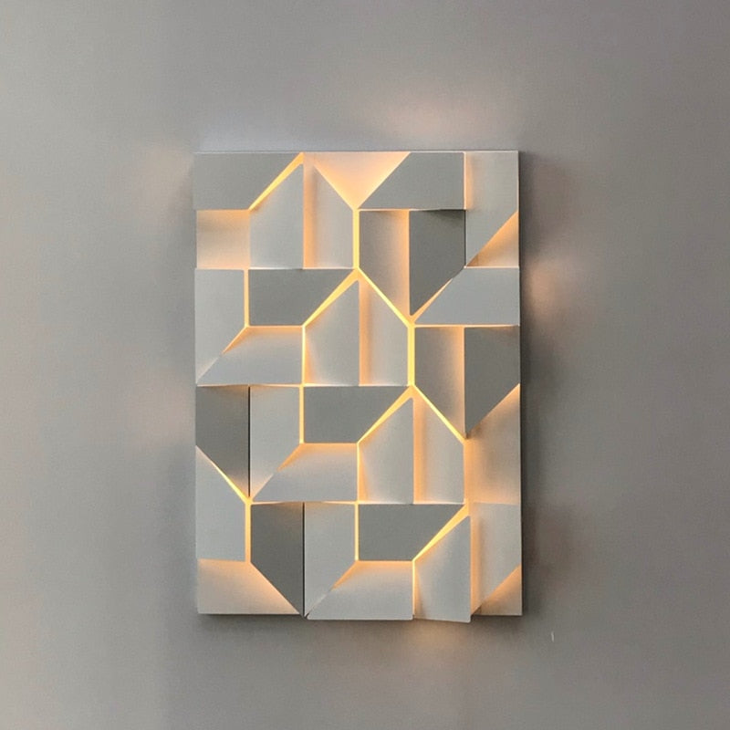 Elegante Weiße 3D-Wandleuchte
