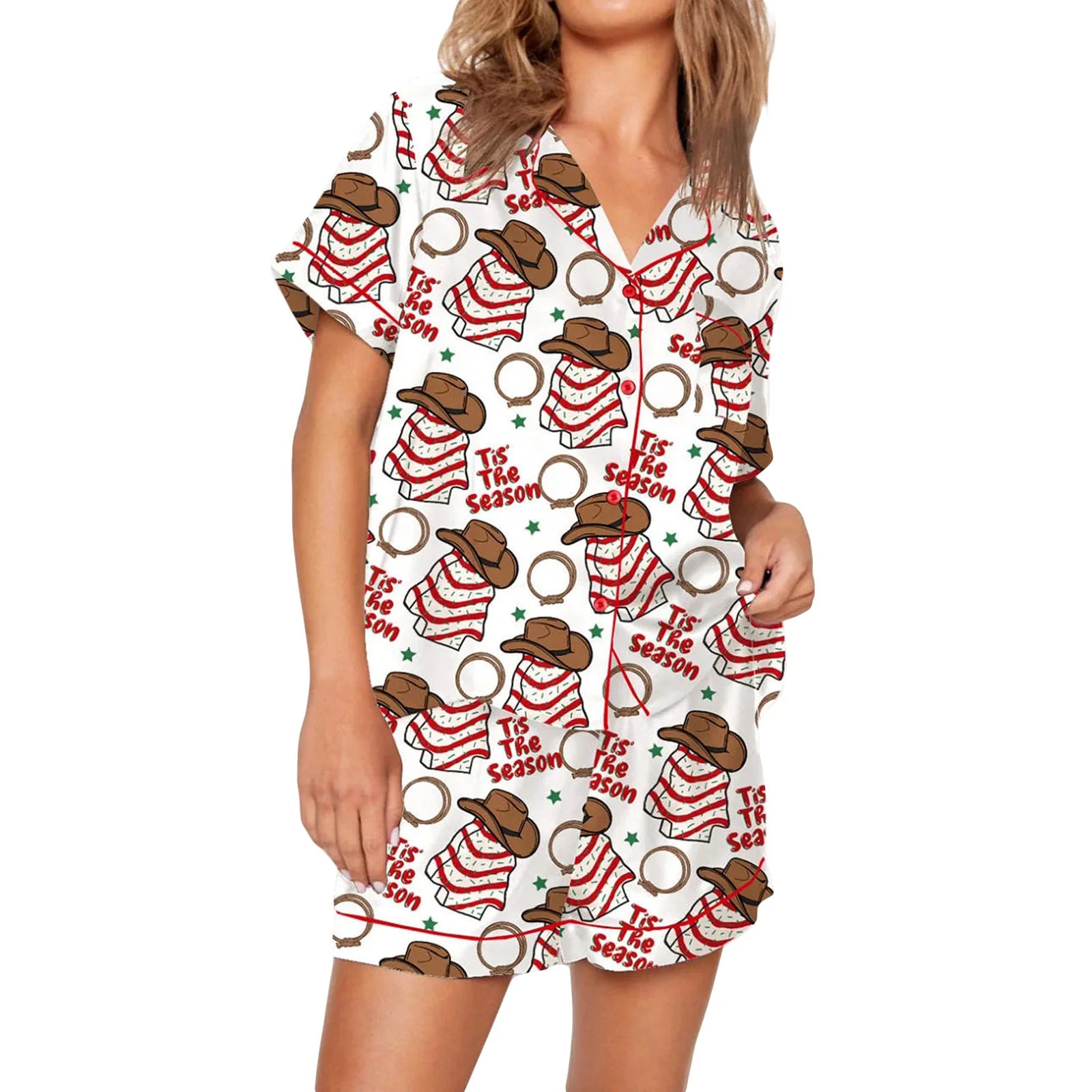 Setzen Weihnachtspyjama Damen | Elastischer Bund