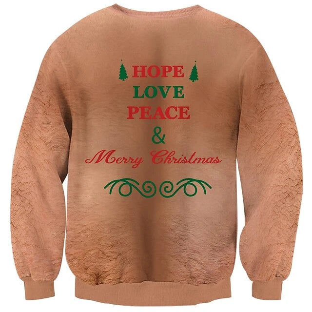 Winter Ugly Xmas Pullover Herren | Dicker Bauch