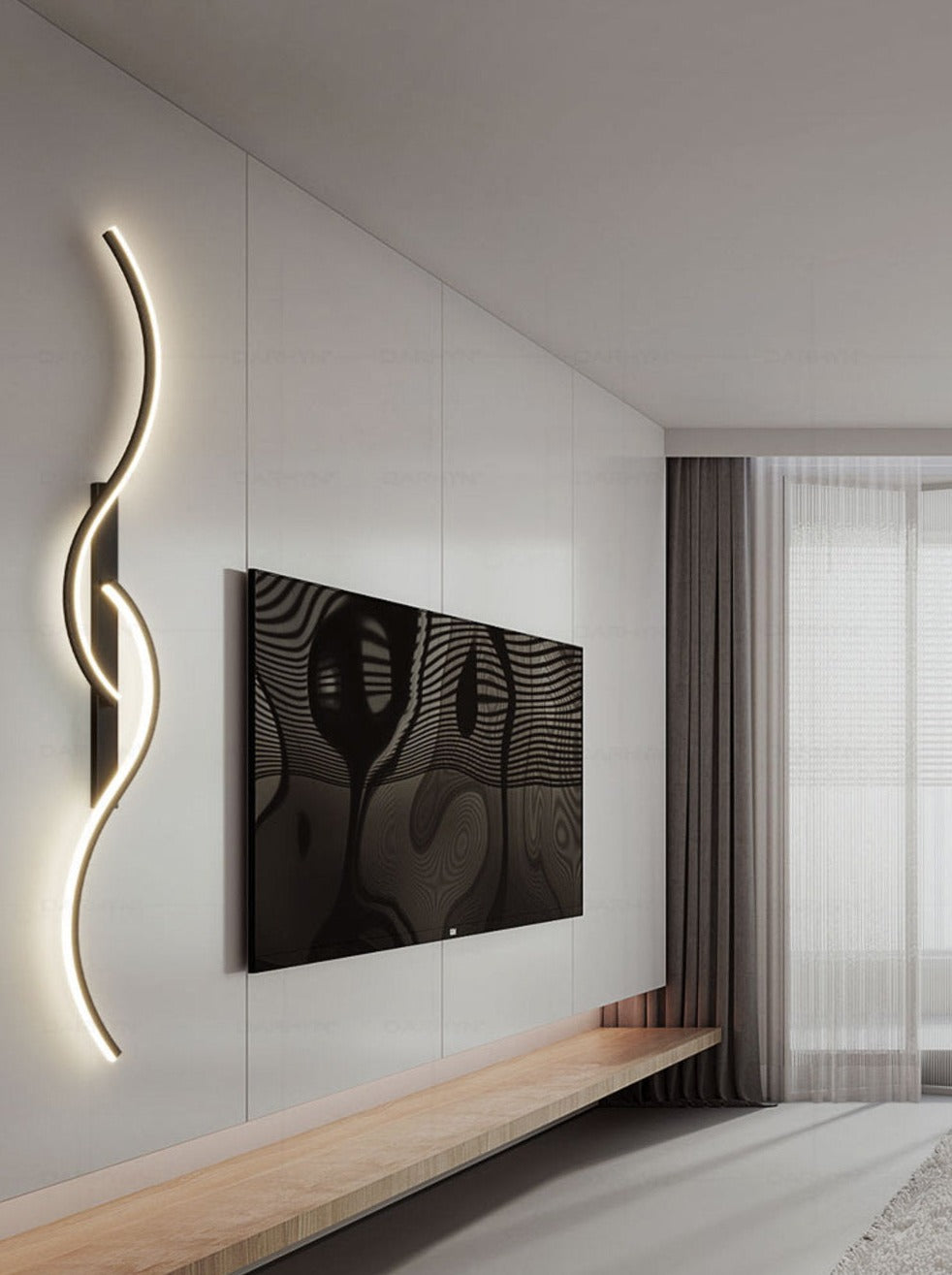 Kreative S-förmige LED-Wandleuchte für Modernes Heiminterieur