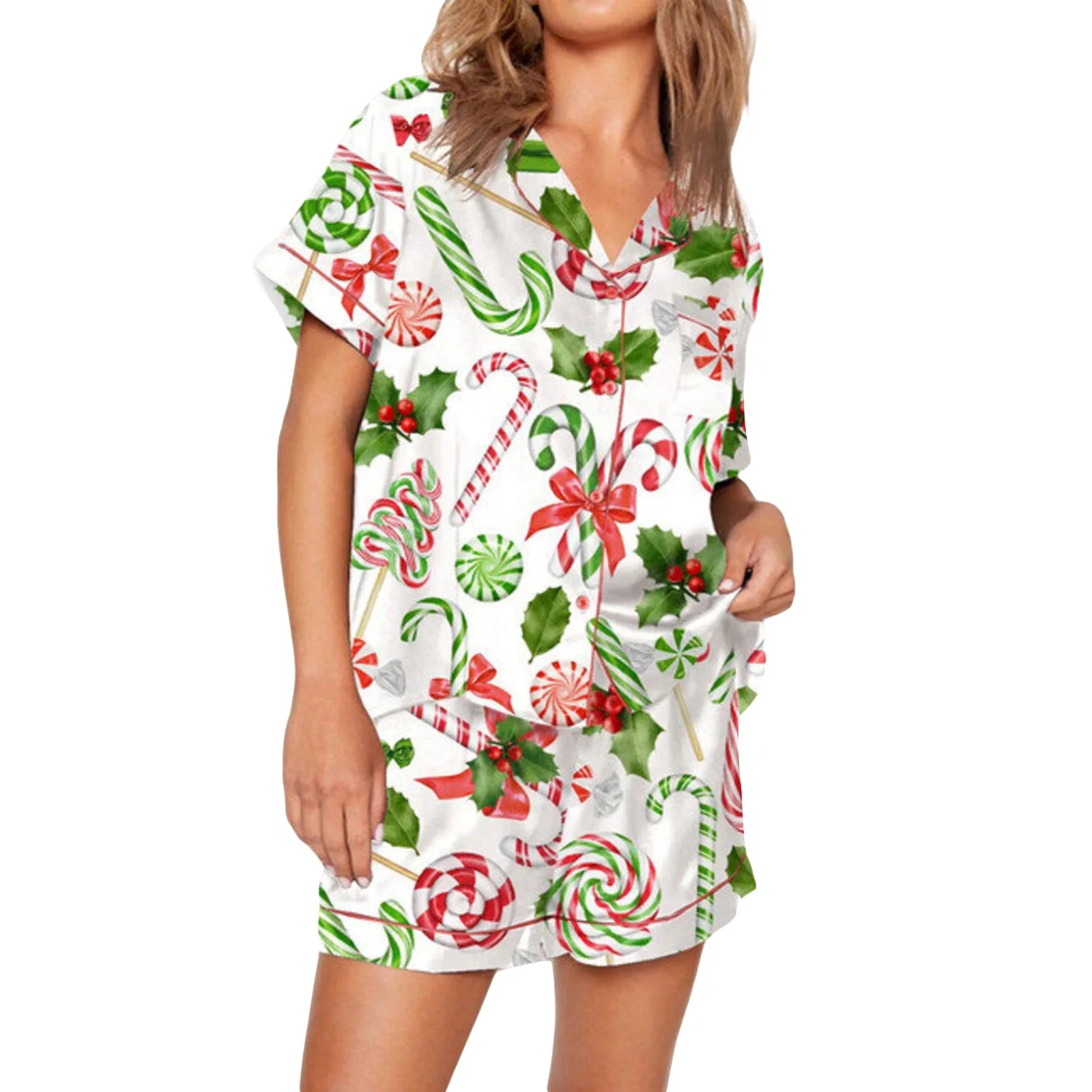 Setzen Weihnachtspyjama Damen | Elastischer Bund