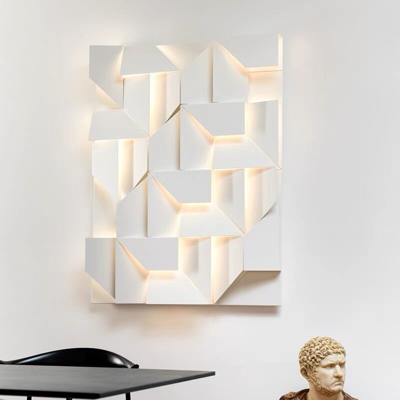 Elegante Weiße 3D-Wandleuchte