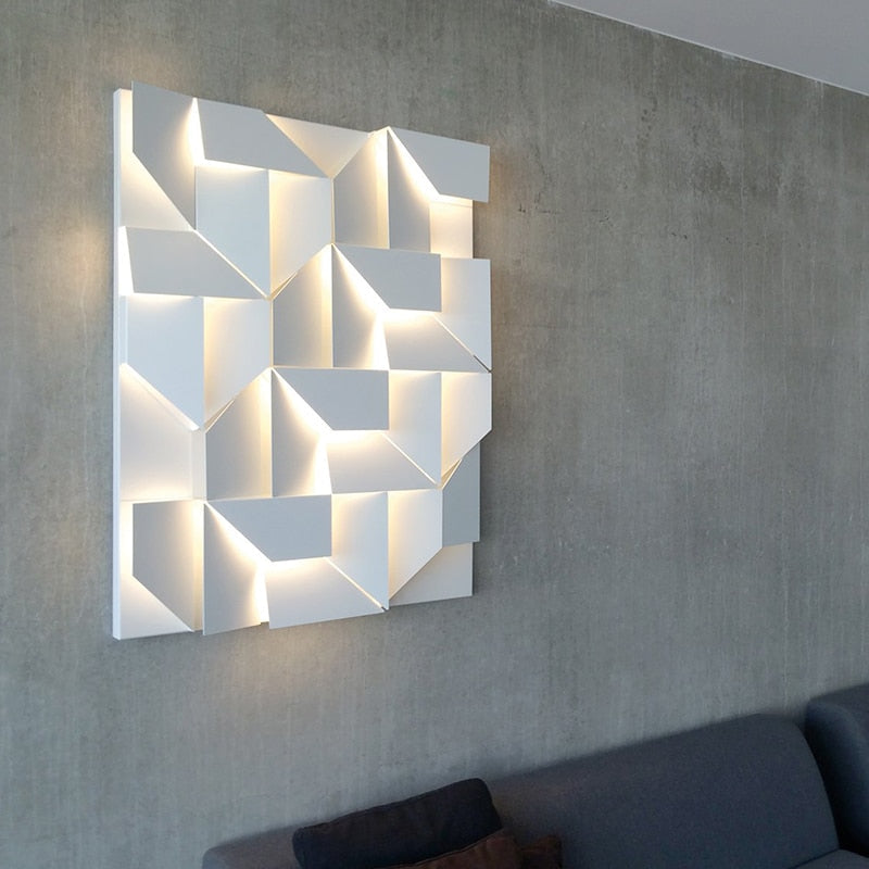 Elegante Weiße 3D-Wandleuchte