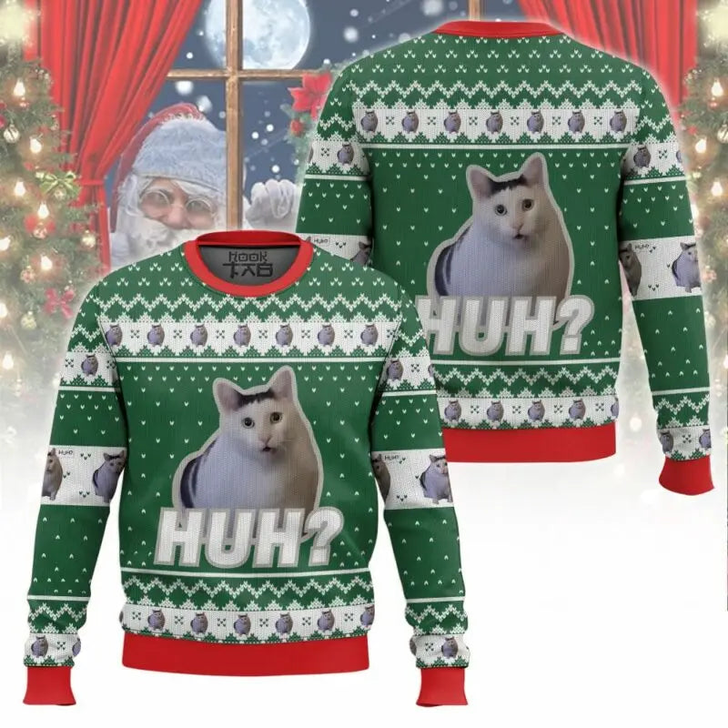 Warm Weihnachtspullover Unisex | Katzenmeme