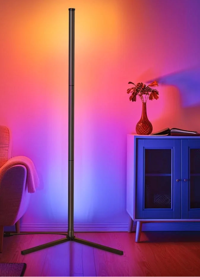 Farbwechselnde LED-Eckstehlampe