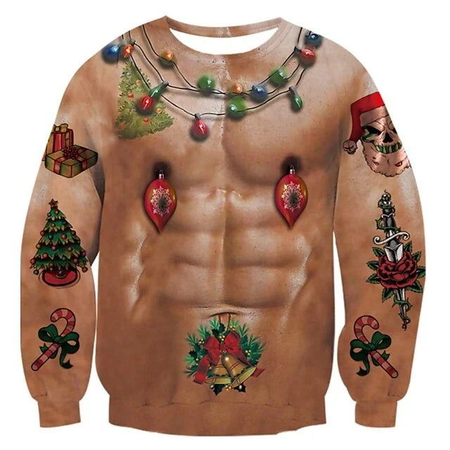 Winter Ugly Xmas Pullover Herren | Dicker Bauch